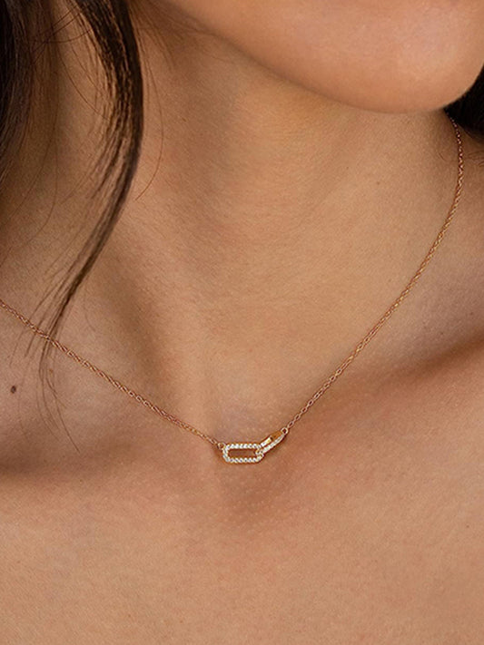 Kaze - Collana con Ciondolo Catena Pavé di Zirconi