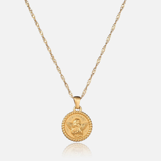 Tenshi - Collana con Ciondolo Angelo Oro