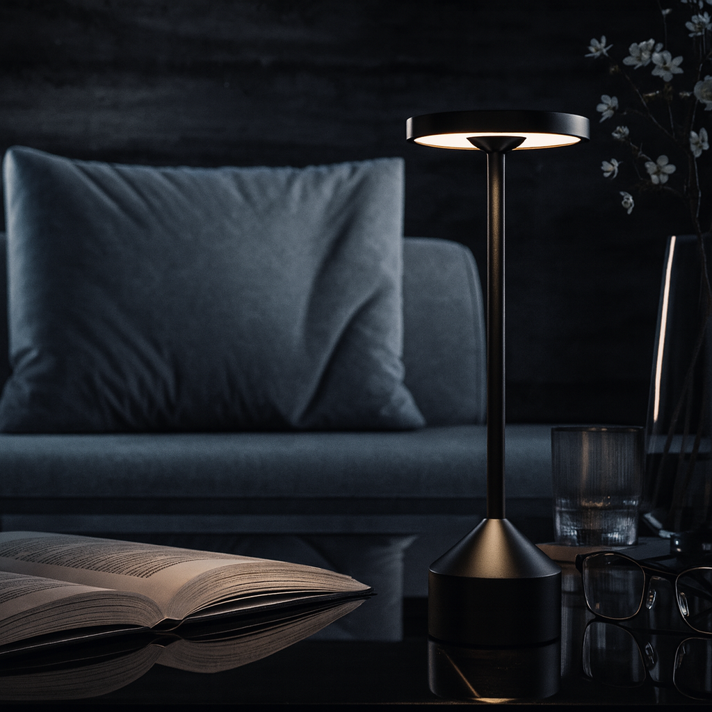 Sora - Lampada da Tavolo con Disco Luminoso in Alluminio