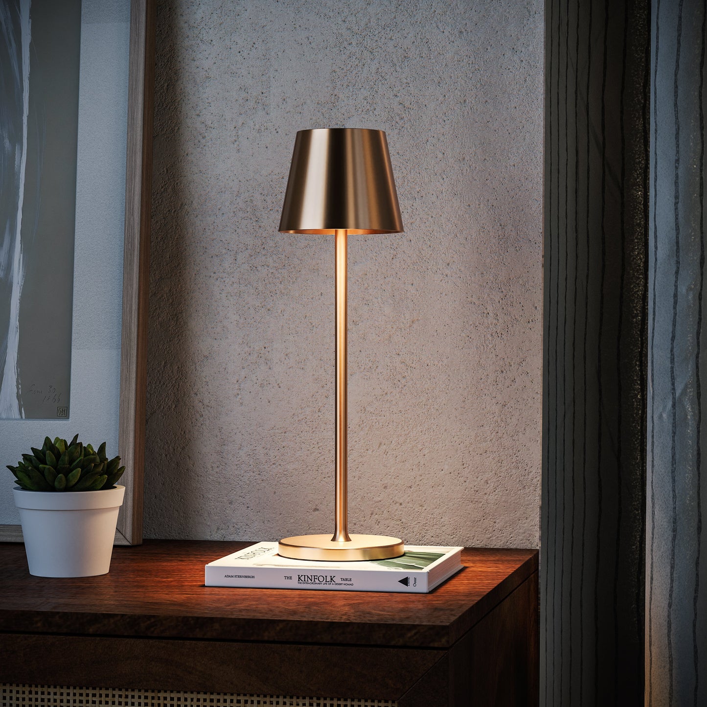 Avenir - Lampada da Tavolo con Paralume Conico in Alluminio