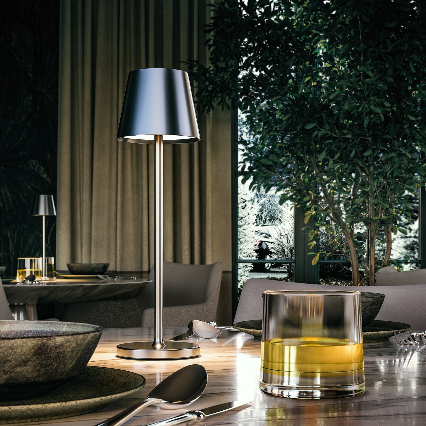 Avenir - Lampada da Tavolo con Paralume Conico in Alluminio